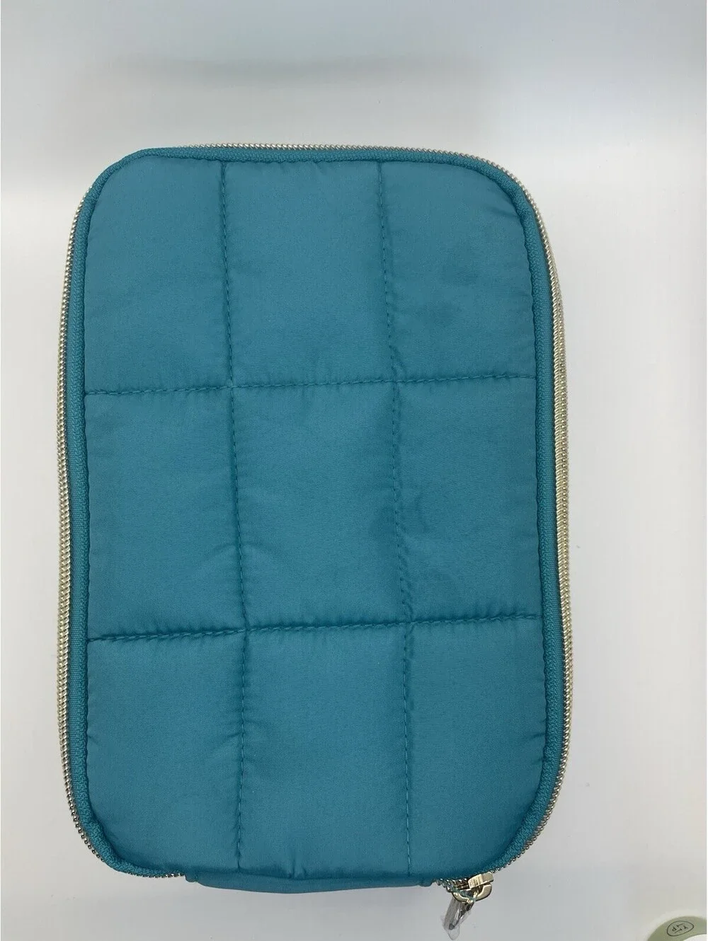 Kind Science Quilted Lined Makeup Bag • Teal